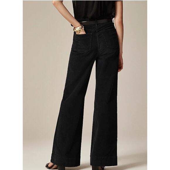 NWT J. Crew Wide-leg Corduroy Trouser Black 27T - Picture 2 of 13